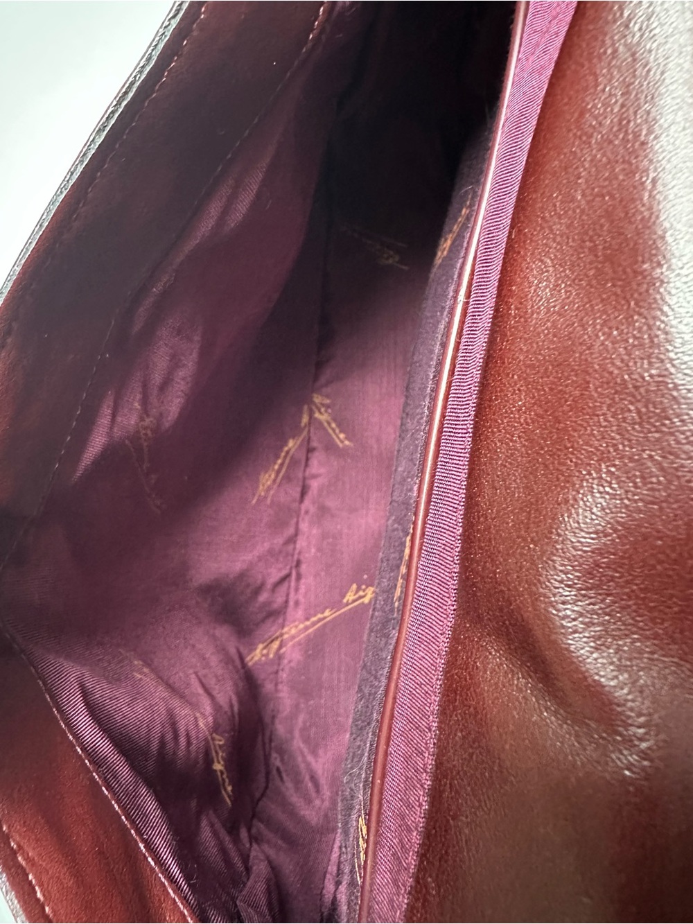 Vintage Etienne Aiger Oxblood Leather Crossbody Purse/Bag - Picture 5 of 8